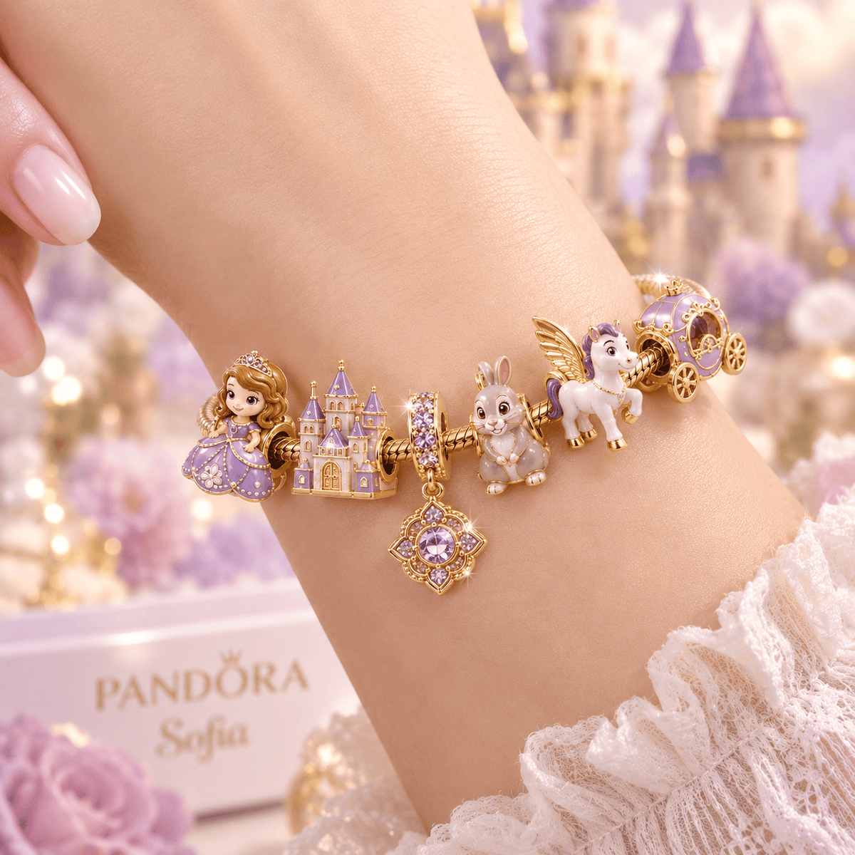 STF Gold Charm Bracelet Set VTH