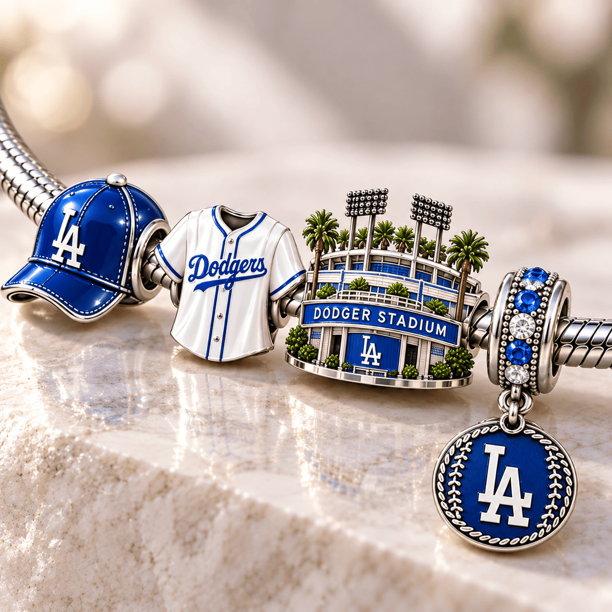 LAD Silver Charm Bracelet Set NHVH