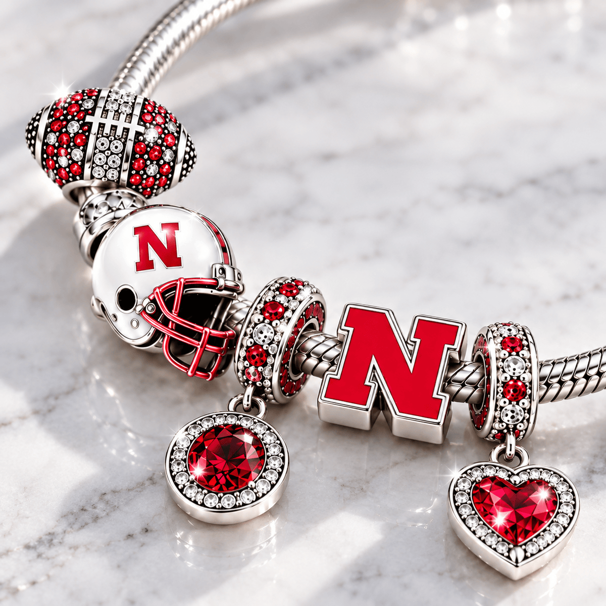 NCH Silver Charm Bracelet Set BMD